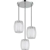 Globo Lampe pendante à 3 lampes Maribel Projectile chromée