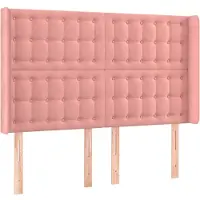 vidaXL Tête de lit avec oreilles rose 147x16x118/128 cm velours
