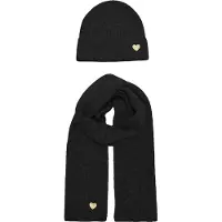 Kids Only Bonnet et Écharpe - Tricoté - KogAvery - Black/Gold He - - UneTaille - Bonnet