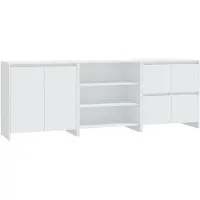 vidaXL Sideboard 3 pcs. blanc bois composite