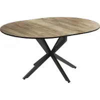Vicco Table de salle à manger Loyd Noir/Chêne rustique 120x76.5cm extensible, Model 51777