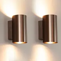 LUSENZ - Applique murale cylindrique 10W bronze brossé double éclairage