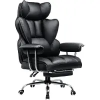 GTPLAYER Chaise gaming et de bureau en similicuir noir - 71 x 71 x 115 cm
