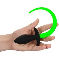 Ouch Glow in the Dark Puppy Plug Anal Avec Queue 8 Cm