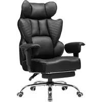 COMHOMA Chaise de jeu, chaise de bureau ergonomique, chaise de bureau avec accoudoirs réglables, soutien lombaire à ressorts ensachés 150 kg, noir