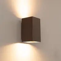 LUSENZ - Applique murale rectangulaire bronze brossé GU10 10W IP20 dimmable