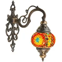Halay Applique murale turque de style marocain avec mosaïque orientale et étoile rouge – éclairage d'ambiance