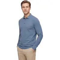 HUGO BOSS Polo à manches longues en coton interlock avec logo