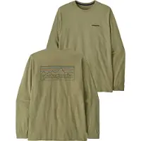 Patagonia - T-shirt urbain en matières recyclées et coutures étanchées - M's L/S P-6 Logo Responsibili-Tee P-6 Outline Gumtree Green pour Homme en