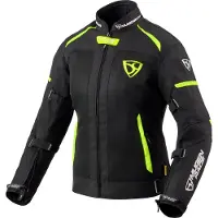 MUGENRACE Fuggire-A blouson textile moto étanche pour femme, noir/jaune, M