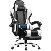 GTPLAYER Chaise de bureau et gaming avec massage et repose-pieds