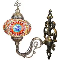 Halay Applique murale turque rouge-orange de style marocain avec mosaïque orientale – Sfeerverlichting