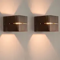 LUSENZ - Applique murale cubique 3W G9 bronze brossé 2 pièces IP20 dimmable