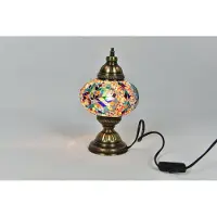 Halay Lampe de table turque artisanale multicolore Éclairage d'ambiance Lampe de nuit orientale