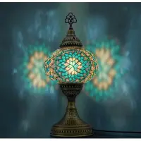 Halay Lampe Mozaiek Lampe de chevet artisanale, lampe de table turque, arabe, orientale, marocaine, couleur turquoise