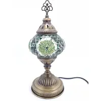 Halay Lampe de table turque avec boule en mosaïque multicolore de 13 cm – Lampe orientale pour un éclairage d'ambiance