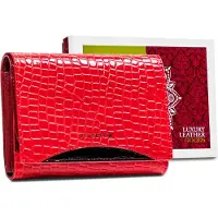 Peterson Portefeuille élégant pour femmes en cuir naturel verni RFID -