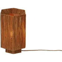 Good&Mojo - Lampe de table Panama - Marron foncé - 36x24x36cm Lampe de table - Lampe de chevet, salon, chambre à coucher