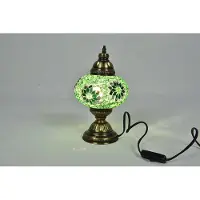 Halay Lampe de table turque faite main, couleur verte – éclairage d'ambiance oriental, hauteur 32 cm, unique et décorative