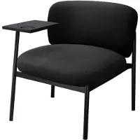 COMHOMA Fauteuil Lounge Fauteuil Relax Fauteuil à oreilles moderne, chaise rembourrée avec pieds en métal, canapé individuel pour salon/chambre à coucher/jardin, noir