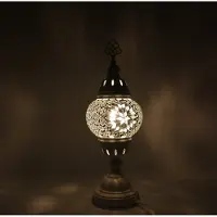 Halay Lampe mosaïque turque - Lampe de table artisanale - Lampe orientale - Hauteur 42 cm - Ø 12 cm - Authentique et colorée