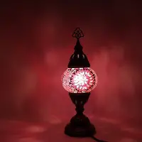 Halay Lampe mosaïque turque - Lampe de table artisanale - Lampe orientale marocaine - Ø 12 cm, hauteur 30 cm - Colorée et authentique