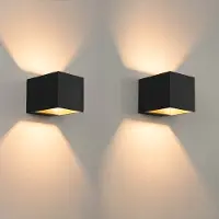 LUSENZ - Applique murale cube 5W G9 noir mat haut et bas IP20 dimmable