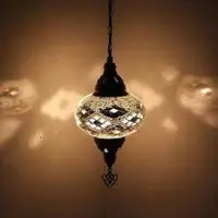 Halay Suspension Mozaïek - Lampe orientale faite main - Lampe turque et marocaine - Ø 19 cm, hauteur 53 cm - E14 LED incluse