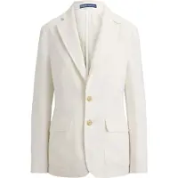 Ralph Lauren pour femme. 211B14270001 Blazer en lin avec fermeture boutonnée blanche à simple boutonnage (38), Casuel, Classique