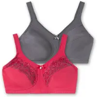 Sheego Soutien-gorge gris foncé / framboise