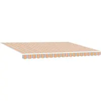vidaXL Auvent électrique rétractable , gris, orange, blanc, 5 x 3 m