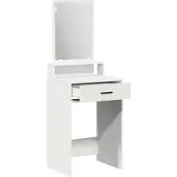 vidaXL Table de maquillage , blanche, 50 x 41 x 140 cm, en panneaux de particules