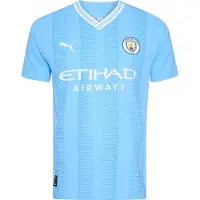 Puma Manchester City Fc Authentic 23/24 Home Short Sleeve T-shirt Bleu M