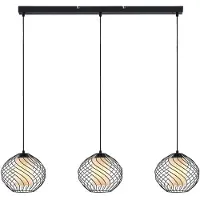 LINDBY Suspension , Cedrice, dimmable, Noir, Salon / séjour, Métal, Vintage / rétro
