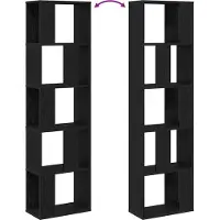 vidaXL Étagère Chêne noir 45 x 23.5 x 162.5 cm Bois d'ingénierie