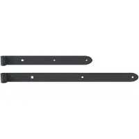 Alberts 839208 Charnière à paumelle Ovado, galvanisée, revêtement plastique gris graphite, rouleaux Ø 16 mm, dimensions 600 x 40 mm, lot de 4