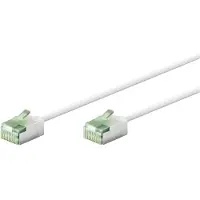 Goobay Câble patch CAT 8.1 ultra-flexible, fin, U/FTP, blanc, 2 m - connecteurs extra-courts, conducteur en cuivre sans oxygène (OFC) à 99,9 %, LSZH, gaine TPE, AWG 32