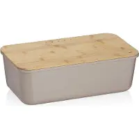 kela Plateau À Pain - - Kl-12637 - Gris Clair - Bois De Bambou - 38 X 21 Cm