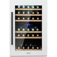 Klarstein Cave a Vin Encastrable, Caves à Vin de 132L avec une Porte en Verre, Cave a Vins à Double Zone, Bar Intérieur/Extérieur, Frigo Vin, Cave a Vin de Vieillissement, Cave à Vin 41 Bouteilles