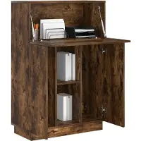 vidaXL Bureau , finition chêne fumé, 71,5 x 31,5 x 106,5 cm, fabriqué en panneaux de particules