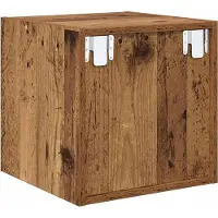 vidaXL Meuble mural avec étagère 2 pcs Bois ancien 37 x 37 x 37 cm