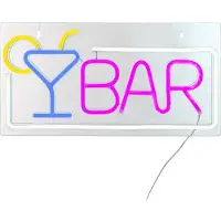 Atmosphera Tube néon LED mural ''Bar'' - 42 x 1,6 x 22 cm