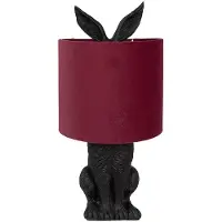Clayre & Eef Lampe de table Lapin Ø 20x43 cm Noir Rouge Plastique