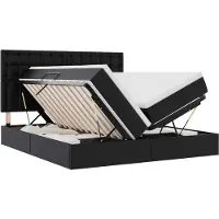 vidaXL Lit de rangement avec matelas Noir 180 x 200 cm Similicuir