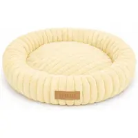 Dogeste Donut panier pour chien 60 cm rond, coussin doux et moelleux, lavable, fond antidérapant