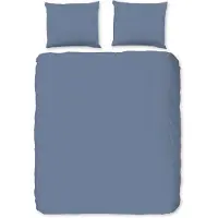 Good Morning Housse de couette Good Morning avec 2 taies d'oreiller - Flanelle de coton - 220 x 200 cm - Bleu