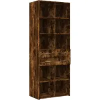 vidaXL Highboard chêne fumé 70x42,5x185 cm Bois composite
