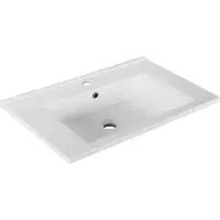 Aqualine Zuno - Lavabo 650x450 mm, avec trop-plein, avec trou pour robinet, blanc 9065