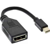 InLine 17150S Câble Mini DisplayPort mâle à DisplayPort femelle, 4K2K, noir, 0,15m