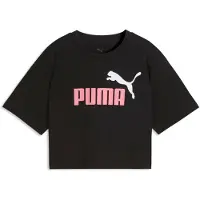 Puma Garçons, T-shirt, ESS 2 COLOR No. 1 Logo Short Length Tee G, Noir, Pink, (164)